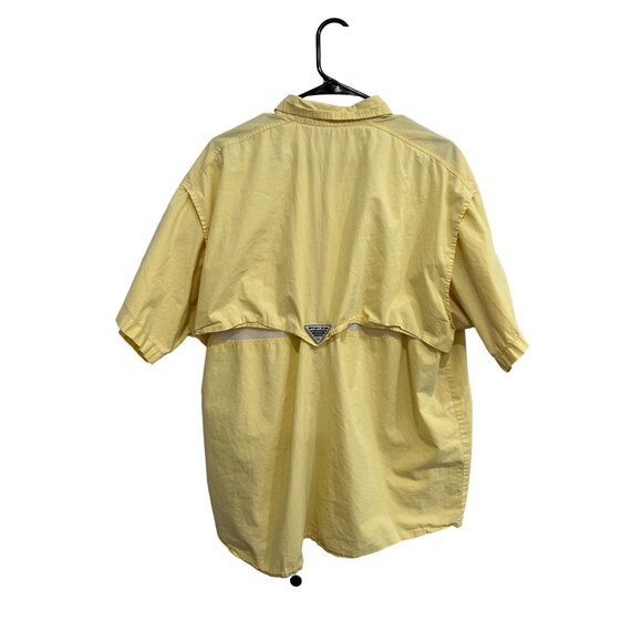 Columbia Mens PFG Short Sleeve Button-Up Fishing Shirt Size XL Yellow - Picture 2 of 9